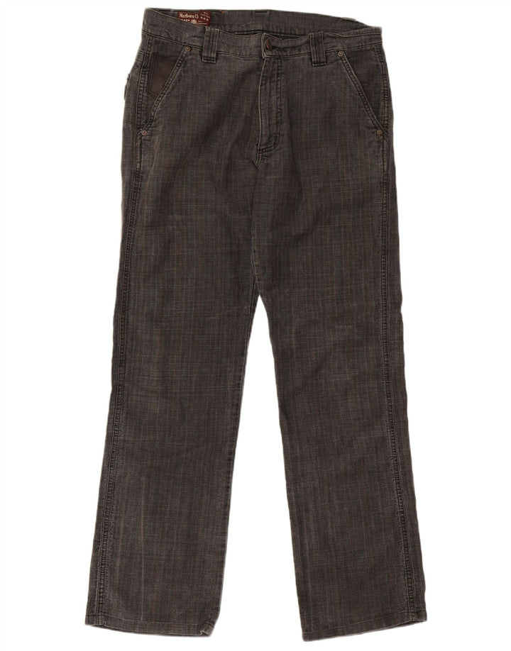 Gerade Herren-Chinohose von Marlboro Classics, W33, L31, graues Fischgrätenmuster