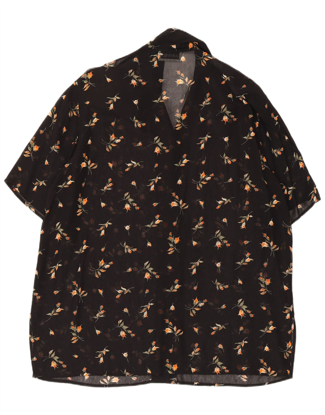 LUISA VIOLA Durchsichtige Damen-Hemdbluse UK 20 2XL Schwarz geblümt