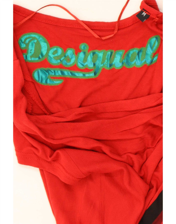 Desigual Damen Grafik-Blusenoberteil UK 12 Mittelrot Geometrisch
