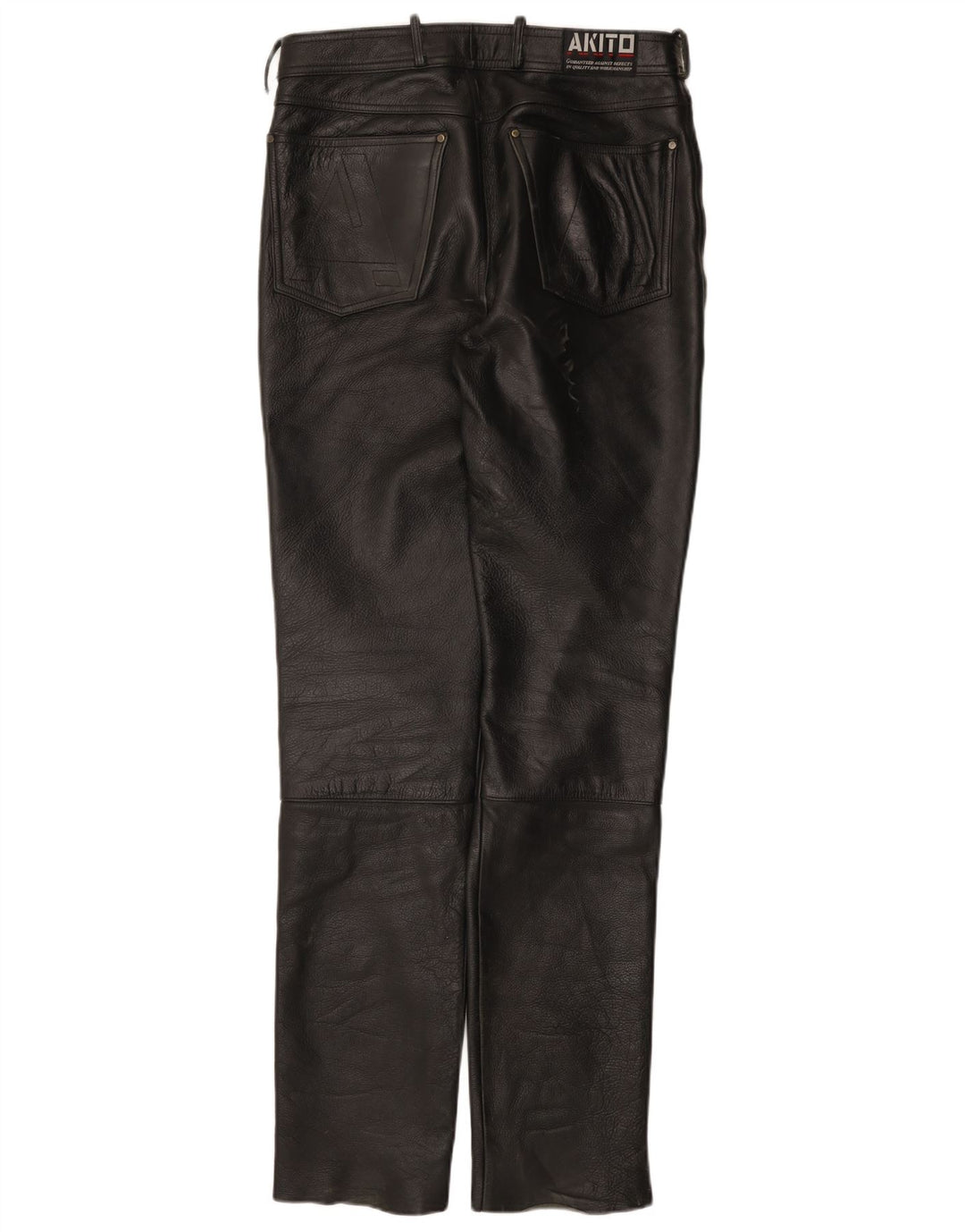 Akito Herren Slim Lederhose W32 L34 Schwarzes Leder