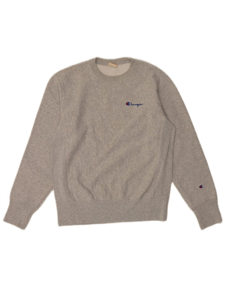 Champion Herren-Sweatshirt-Pullover aus mittelgrauer Baumwolle