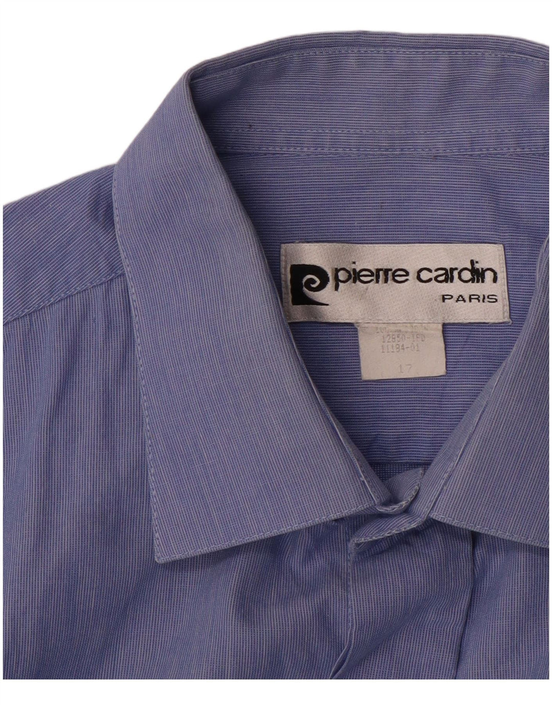 PIERRE CARDIN Herren formelles Hemd Größe 17 XL Blauer Nadelstreifen