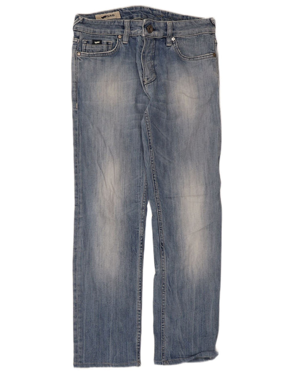 Gas Damen Straight Jeans W29 L34 Blaue Baumwolle