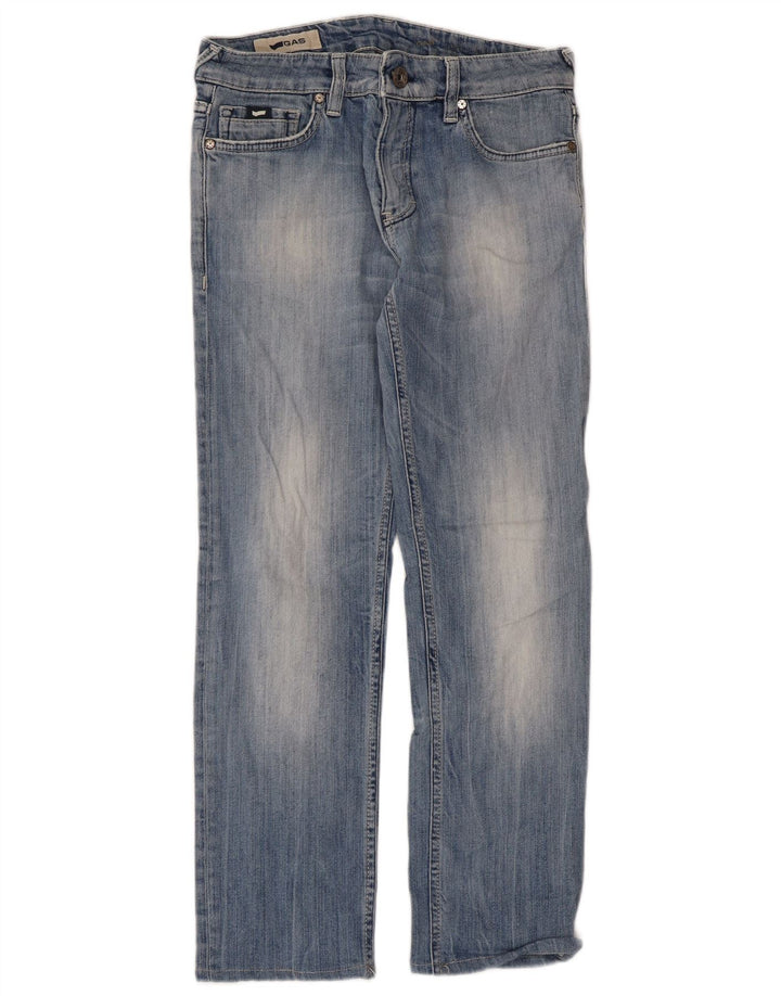 Gas Damen Straight Jeans W29 L34 Blaue Baumwolle