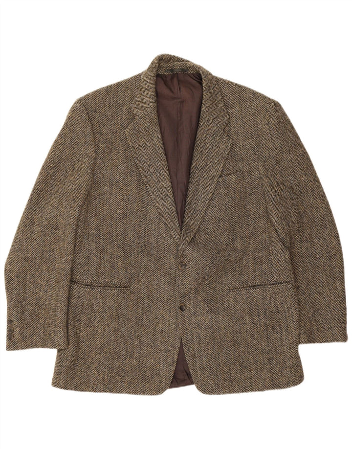 Benvenuto Herren Harris Tweed Blazer Jacke IT 56 3XL Grün Fischgrätenmuster