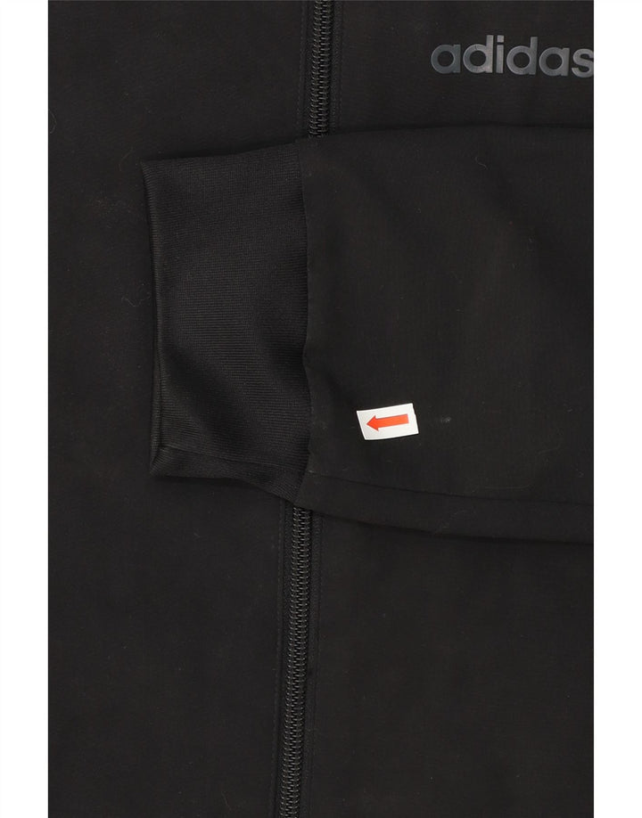 ADIDAS Boys Climalite Tracksuit Top Jacket 11-12 Years Black Polyester Vintage Adidas and Second-Hand Adidas from Messina Hembry 