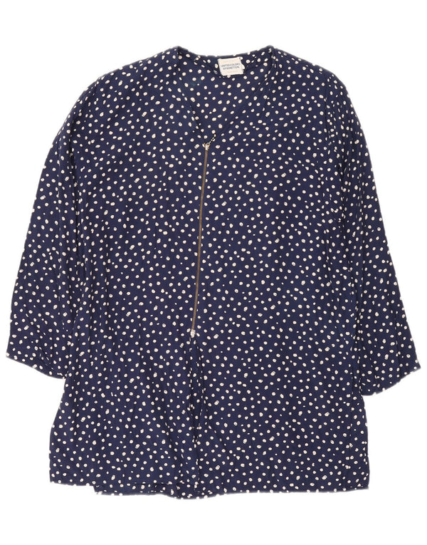 Übergroßes Tunika-Oberteil für Damen von Benetton IT 44 Medium Navy Blue Spotted