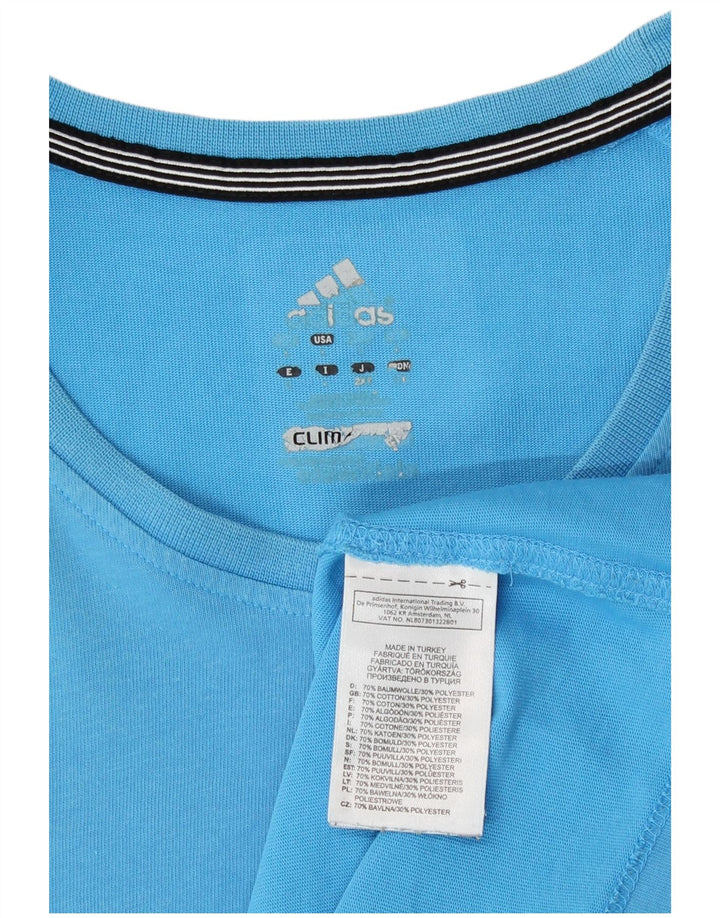 Adidas Herren Climalite T-Shirt Top Große blaue Baumwolle