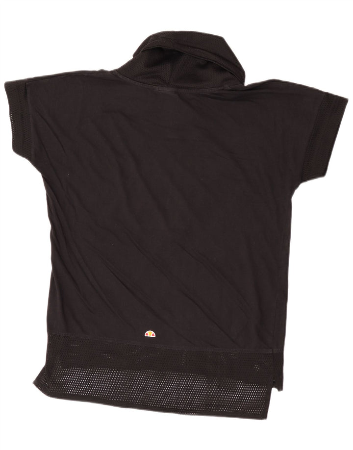 Ellesse Womens Graphic T-Shirt Top UK 14 Mittelschwarze Baumwolle