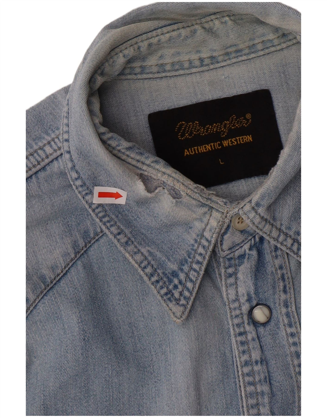 WRANGLER Herren-Jeanshemd, große blaue Baumwolle
