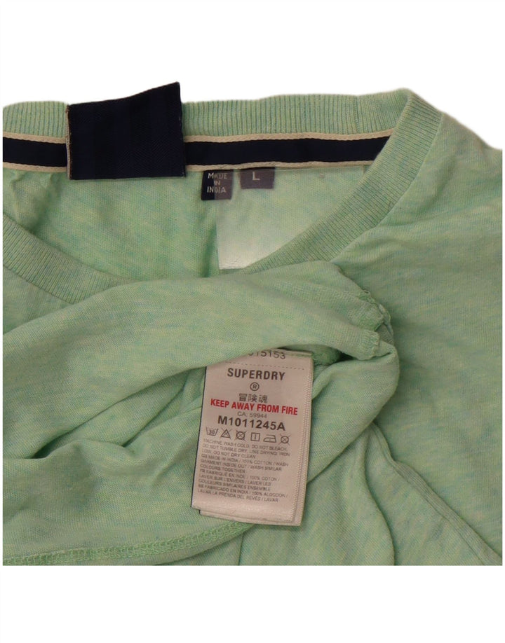 Superdry Herren T-Shirt Top Large Grün Baumwolle