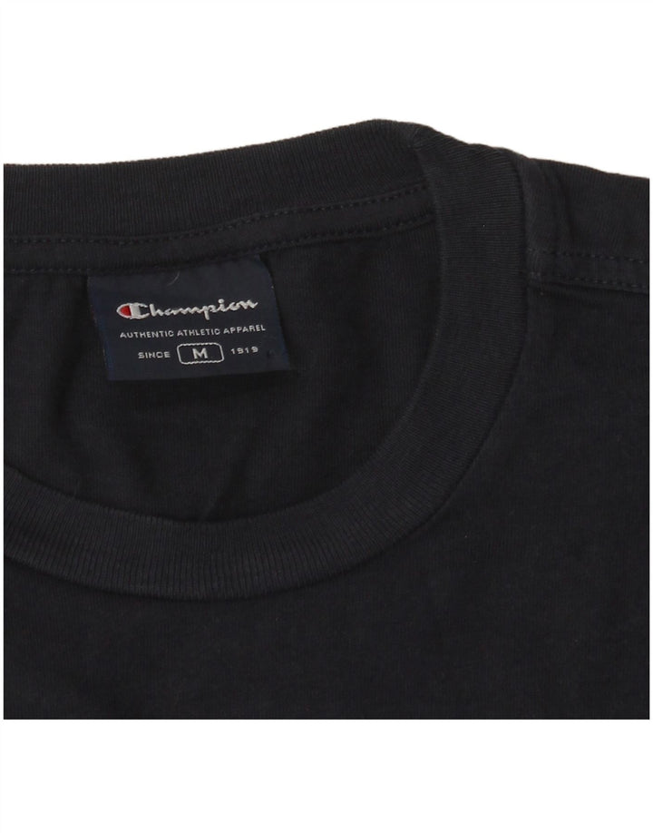 Champion Damen Grafik-T-Shirt-Oberteil UK 14 Medium Marineblau