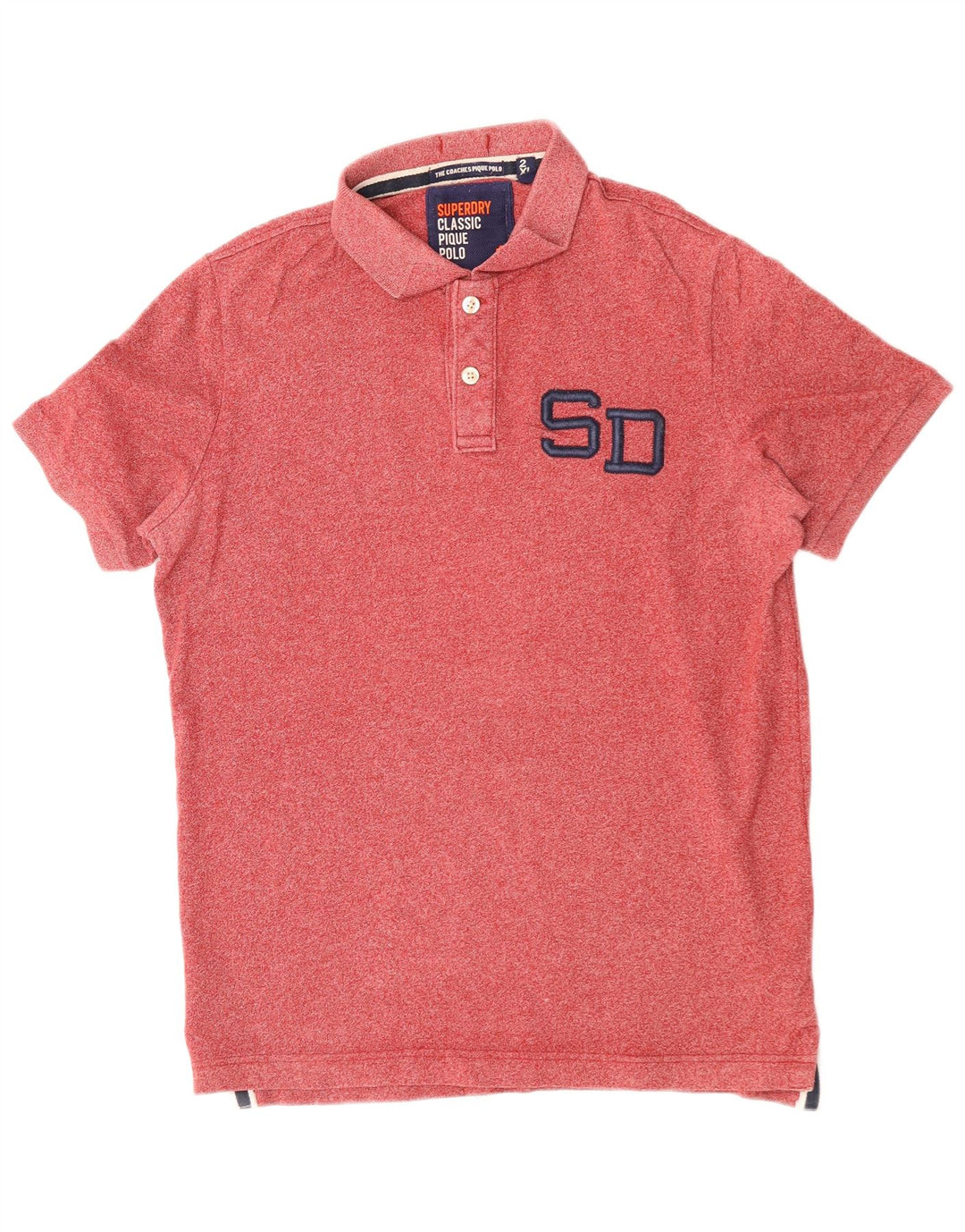 SUPERDRY Herren-Poloshirt mit klassischer Passform, 2XL, rote Baumwolle