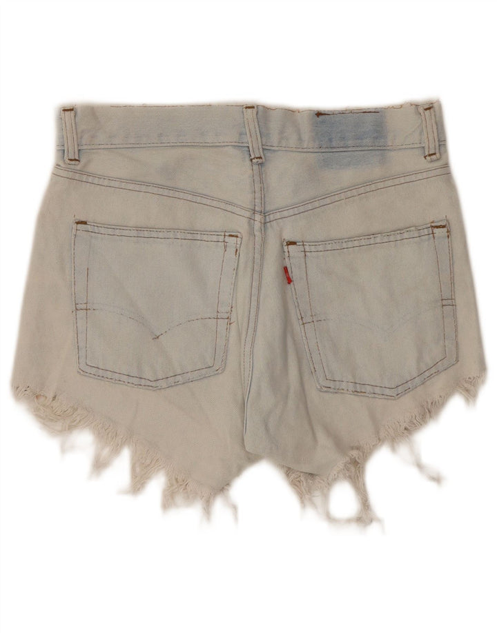 Levi's Damen Jeansshorts im Distressed-Look W28 Mittelblau