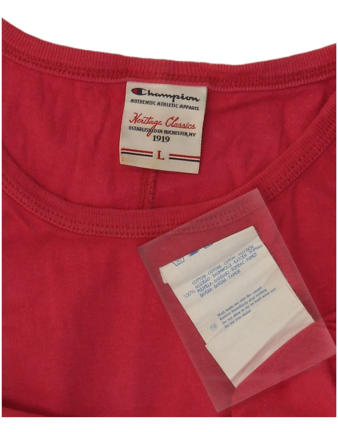 CHAMPION Damen Heritage Classics Graphic T-Shirt Top UK 14 Large Pink