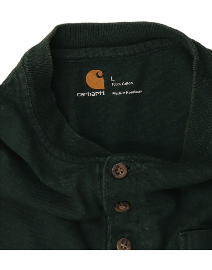 Carhartt Herren-Top, langärmelig, groß, grüne Baumwolle