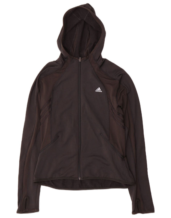 Adidas Damen-Trainingsanzug mit Kapuze, Top-Jacke, UK 14, Größe L, Schwarz, Farbblock