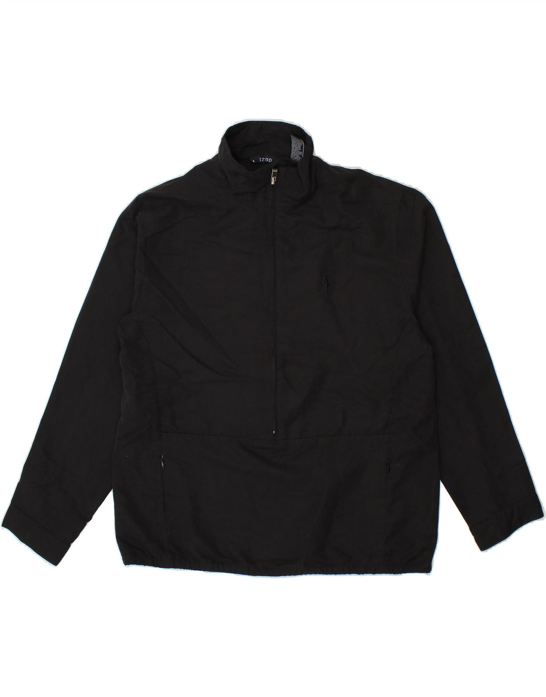 IZOD Mens Pullover Tracksuit Top Jacket Medium Black Polyester Vintage Izod and Second-Hand Izod from Messina Hembry 