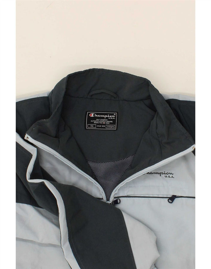 CHAMPION Boys Tracksuit Top Jacket 11-12 Years Grey Colourblock Polyester Vintage Champion and Second-Hand Champion from Messina Hembry 
