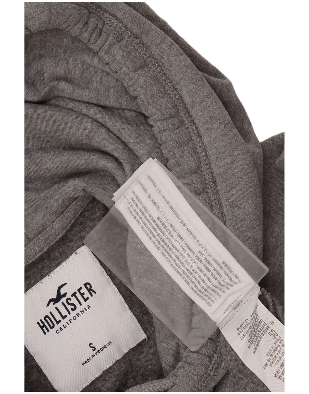 HOLLISTER Damen-Kapuzenpullover mit Grafik, UK 10, Größe S, Grau, Baumwolle