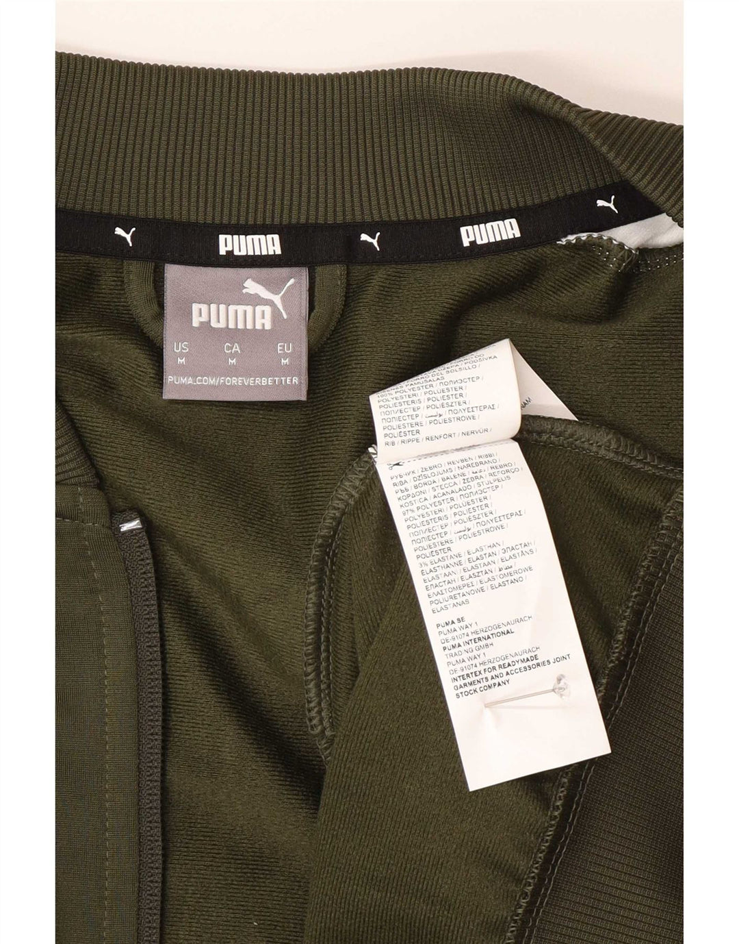 Puma Herren-Trainingsanzug mit grafischem Oberteil, Mittelgrünes Farbblock-Polyester