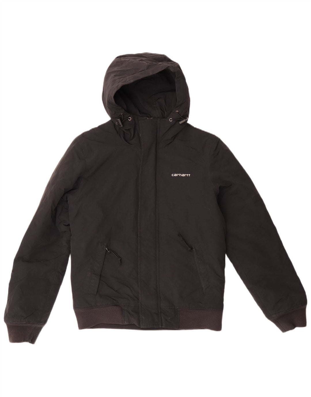 Carhartt Herren-Windbreakerjacke mit Kapuze, XS, schwarzes Nylon