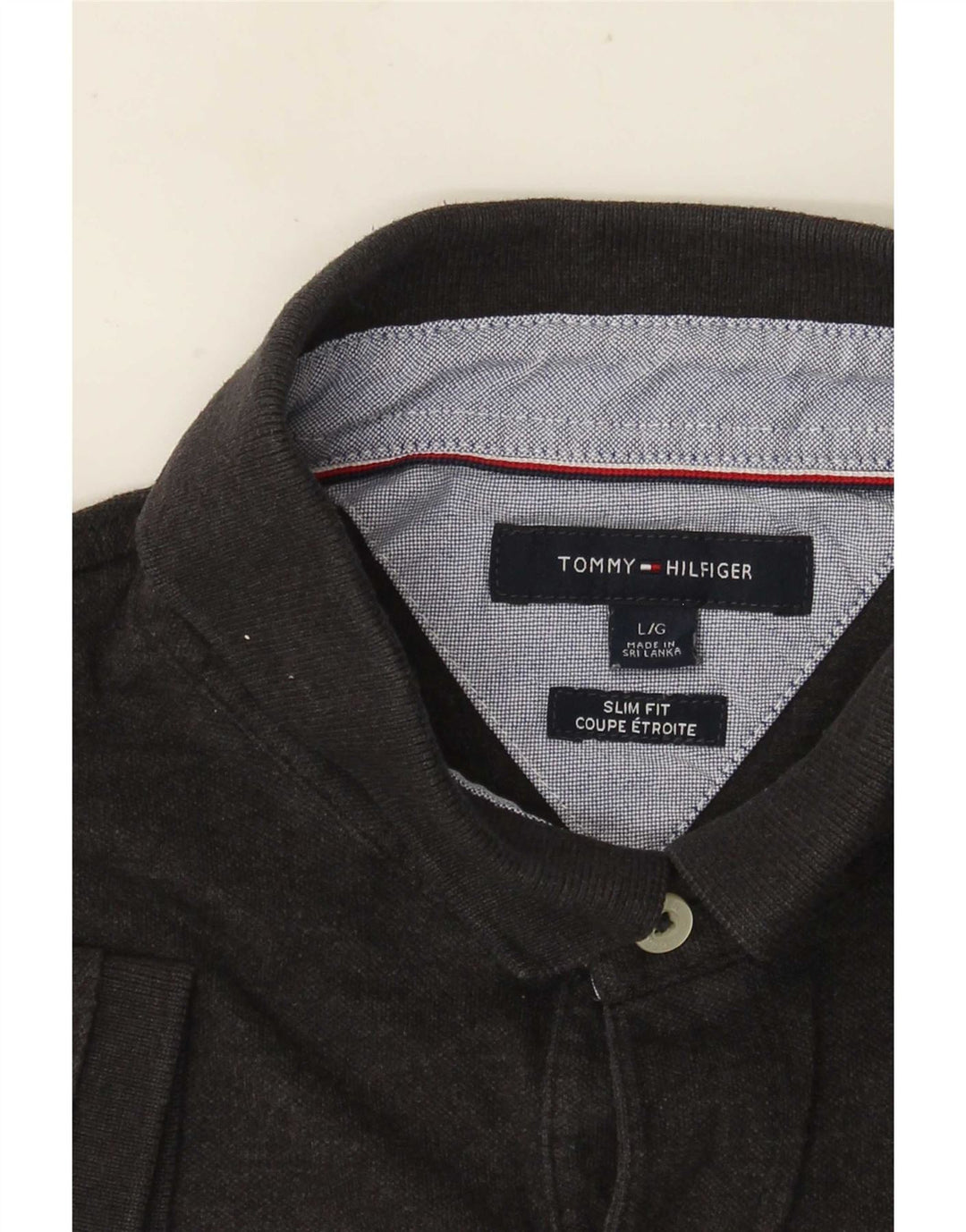 Tommy Hilfiger Herren Slim Fit Poloshirt Large Grau