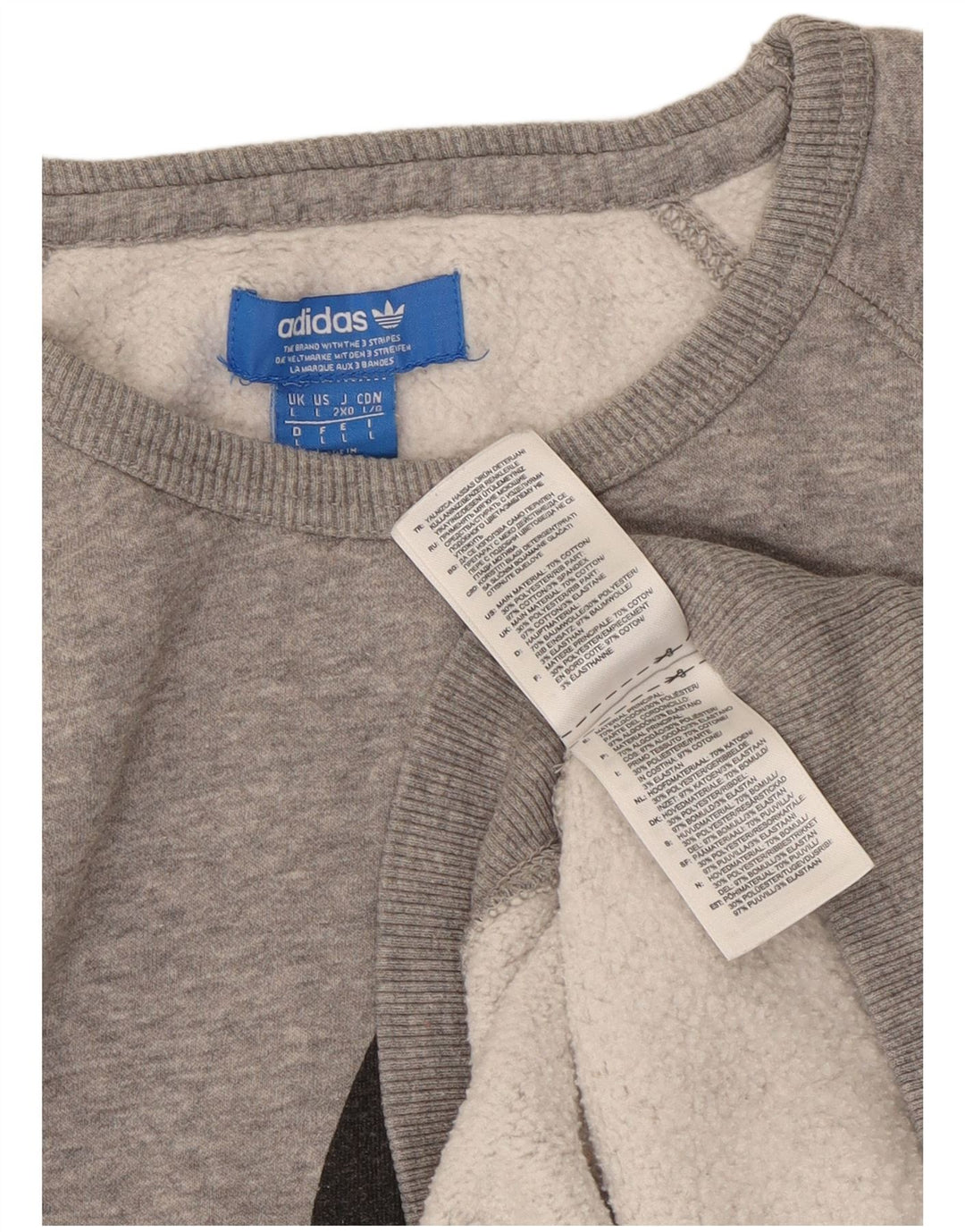 ADIDAS Herren Grafik-Sweatshirt-Pullover, große grau gefleckte Baumwolle