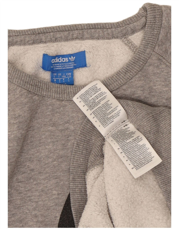 ADIDAS Herren Grafik-Sweatshirt-Pullover, große grau gefleckte Baumwolle