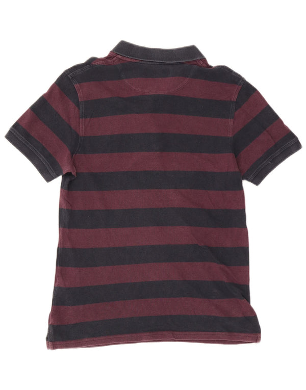 Lyle & Scott Herren-Poloshirt aus mittelvioletter, gestreifter Baumwolle