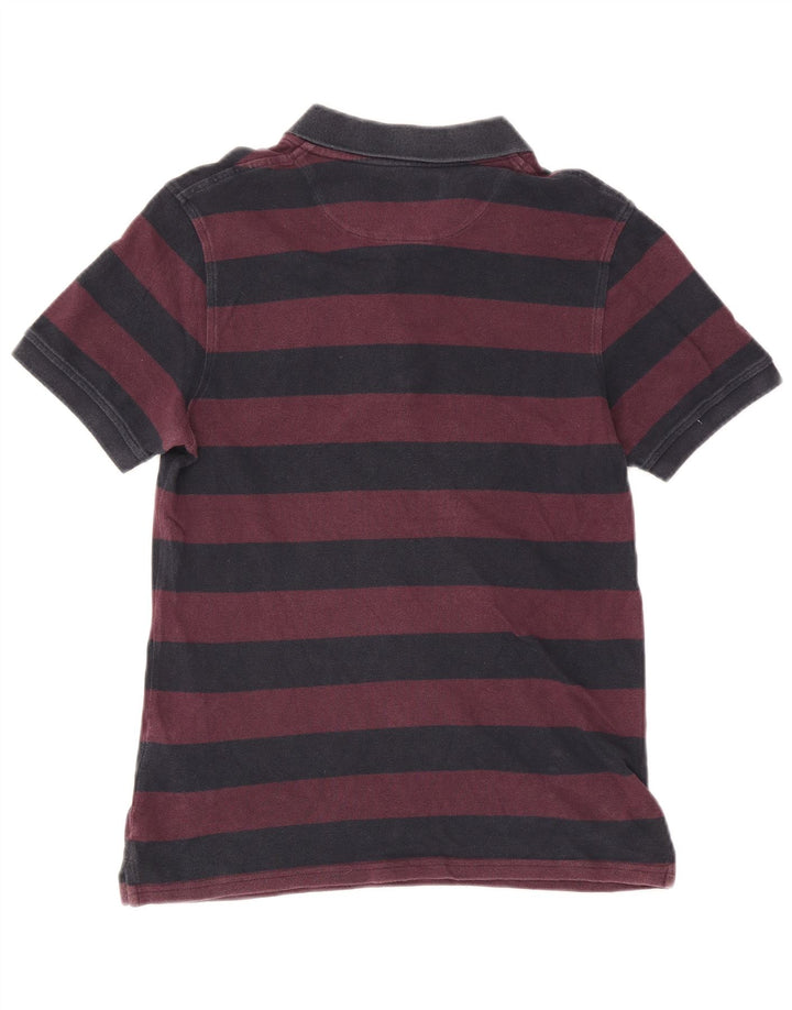 Lyle & Scott Herren-Poloshirt aus mittelvioletter, gestreifter Baumwolle