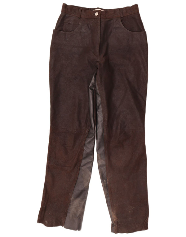 HELLINE Damenhose mit hoher Taille, UK 14, M, W28, L31, Braun, Farbblock