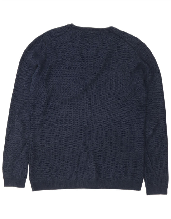 Superdry Herren-Pullover mit Rundhalsausschnitt, Größe S, marineblaue Baumwolle