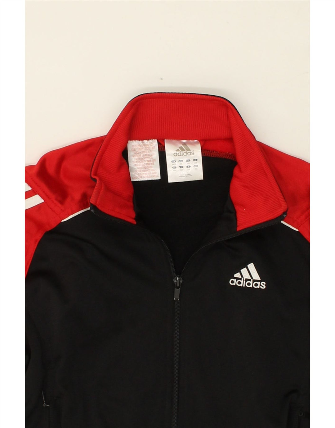 ADIDAS Boys Tracksuit Top Jacket 11-12 Years Black Colourblock Polyester Vintage Adidas and Second-Hand Adidas from Messina Hembry 