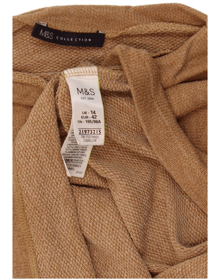 Market & Spruce Damen Crop Bluse Top UK 14 Large Beige Polyester