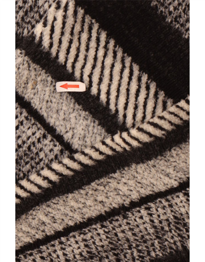 Uncle Sam Herren-Pullover mit Reißverschluss am Hals, XL, schwarz gestreift, Polyester