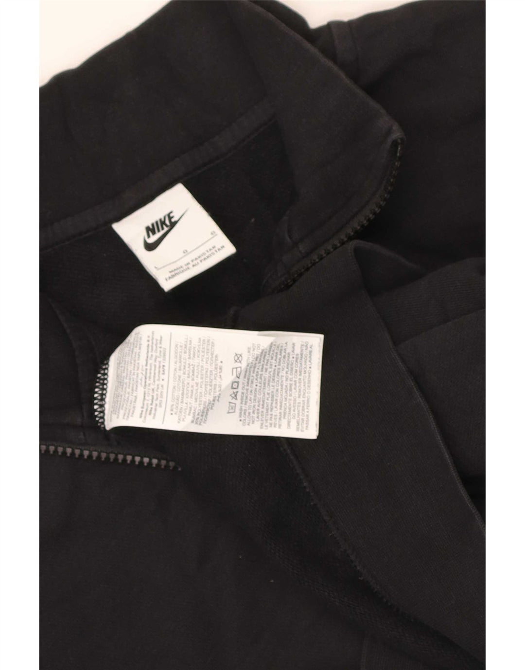 Nike Damen Crop Oversized Sweatshirt mit Reißverschluss am Hals, UK 16, Größe L, Schwarz
