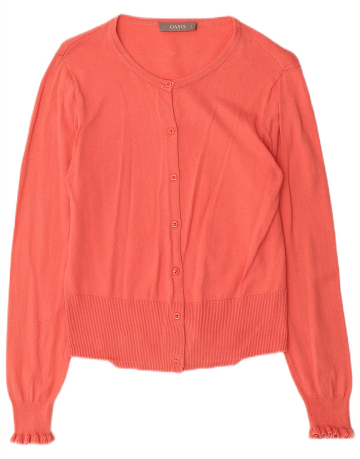 Oasis Damen-Cardigan-Pullover UK 10 Small Rosa Baumwolle