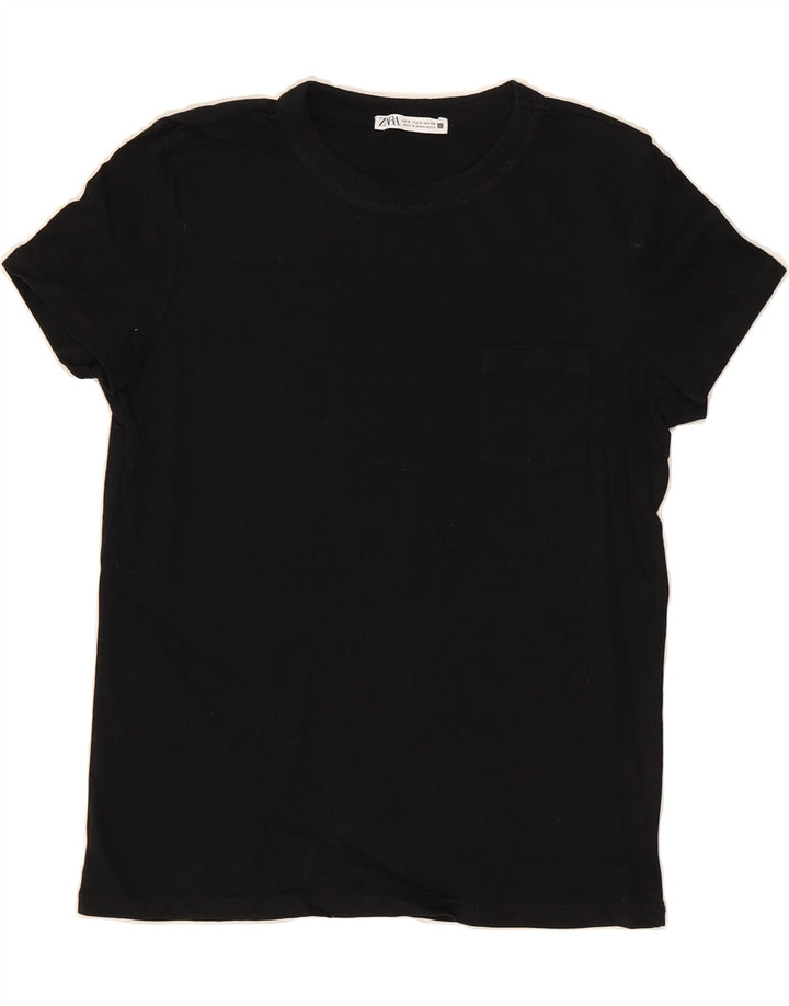 ZARA Womens T-Shirt Top UK 10 Small Black Vintage Zara and Second-Hand Zara from Messina Hembry 