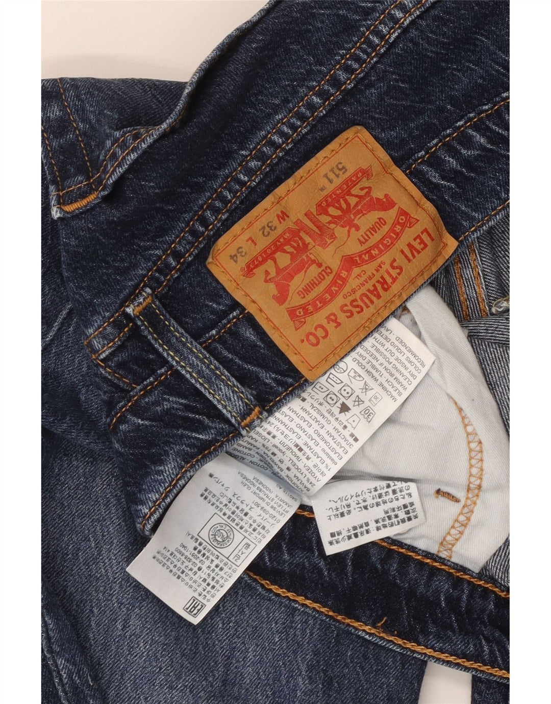 LEVI'S Herren 511 Slim Jeans W32 L34 Blaue Baumwolle