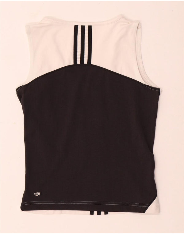 Adidas Damen Weste Top UK 12 Mittelweiß Farbblock