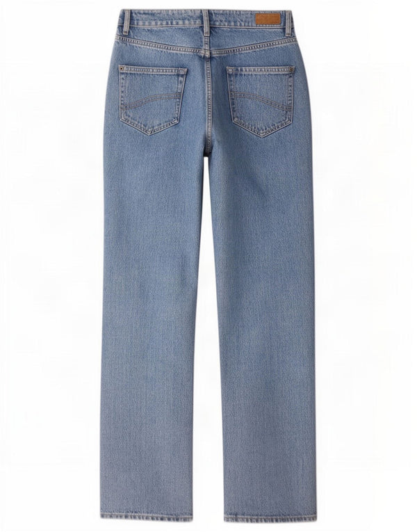 Fat Face Damen Sutton Distressed Straight Jeans UK 12 Medium W30 L30 Blau