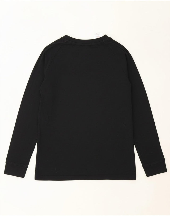 ADIDAS Boys Top Long Sleeve 11-12 Years Black Cotton