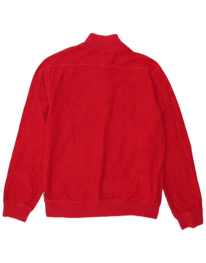 CHAPS Jungen-Pullover mit Knopfkragen, 15–16 Jahre, XL, Rot, Farbblock