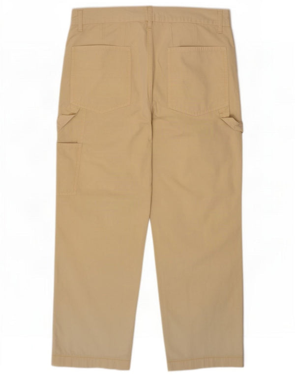 CLARK Herren Straight Cargo Hose IT 50 Large W34 L28 Beige Baumwolle