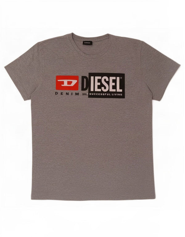 Diesel Damen Grafik T-Shirt Top UK 20 2XL Grau