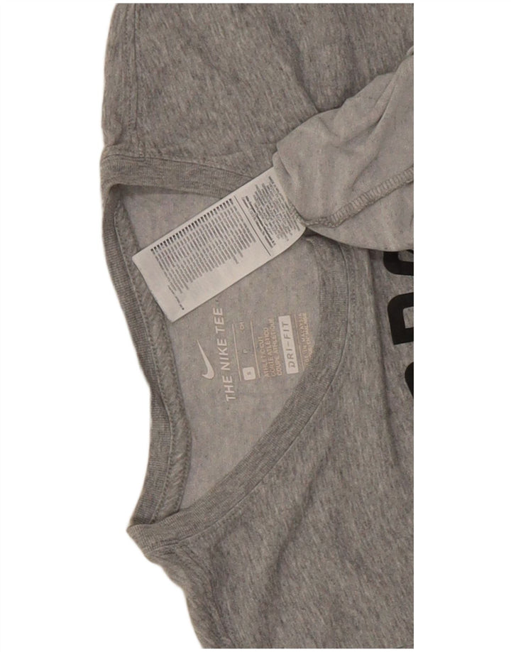 Nike Herren Dri Fit Graphic T-Shirt Top Small Grau Baumwolle