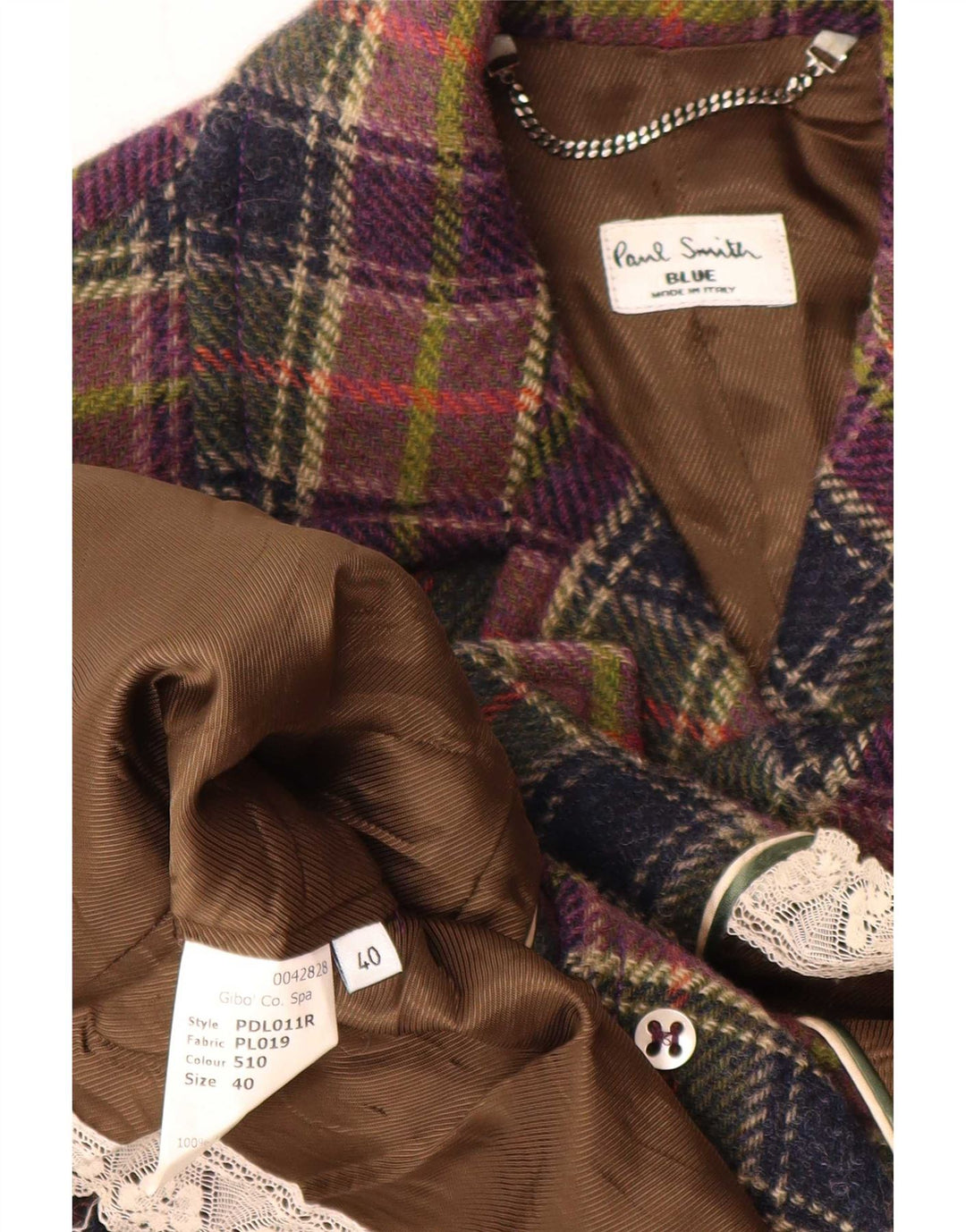 Paul Smith Damen-Blazer mit 3 Knöpfen, EU 40, Mittel, mehrfarbig, kariert