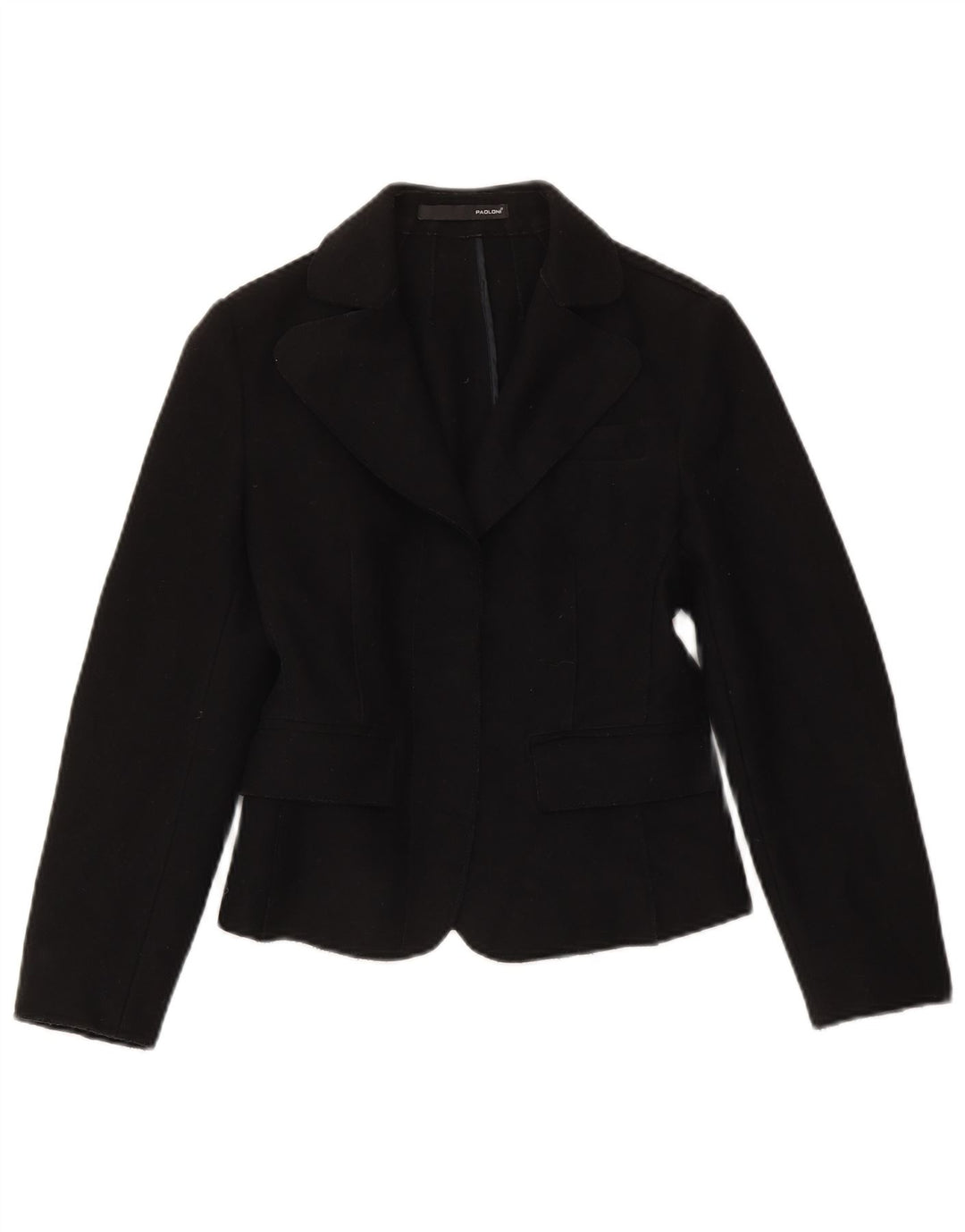Paoloni Damen Blazer Jacke IT 42 Mittelschwarze Wolle