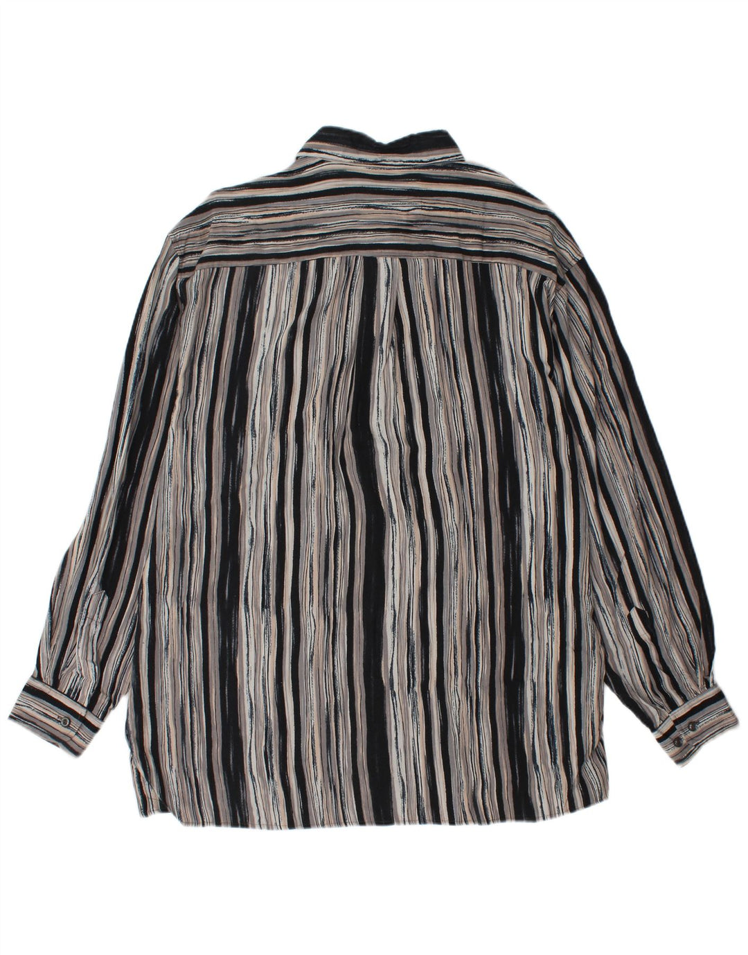 UMBERTO ROSETTI Herren-Overshirt-Hemd, Größe 15 1/2, mittelgrau gestreift